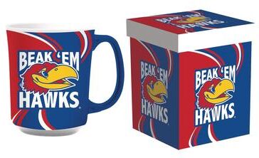 Evergreen University of Kansas, 14 oz Ceramic Coffee Mug w/ Gift Box