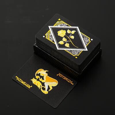 Modern Mode Marketplace Black Gold Waterproof Playing Cards Luxury Plastic Poker Deck golden