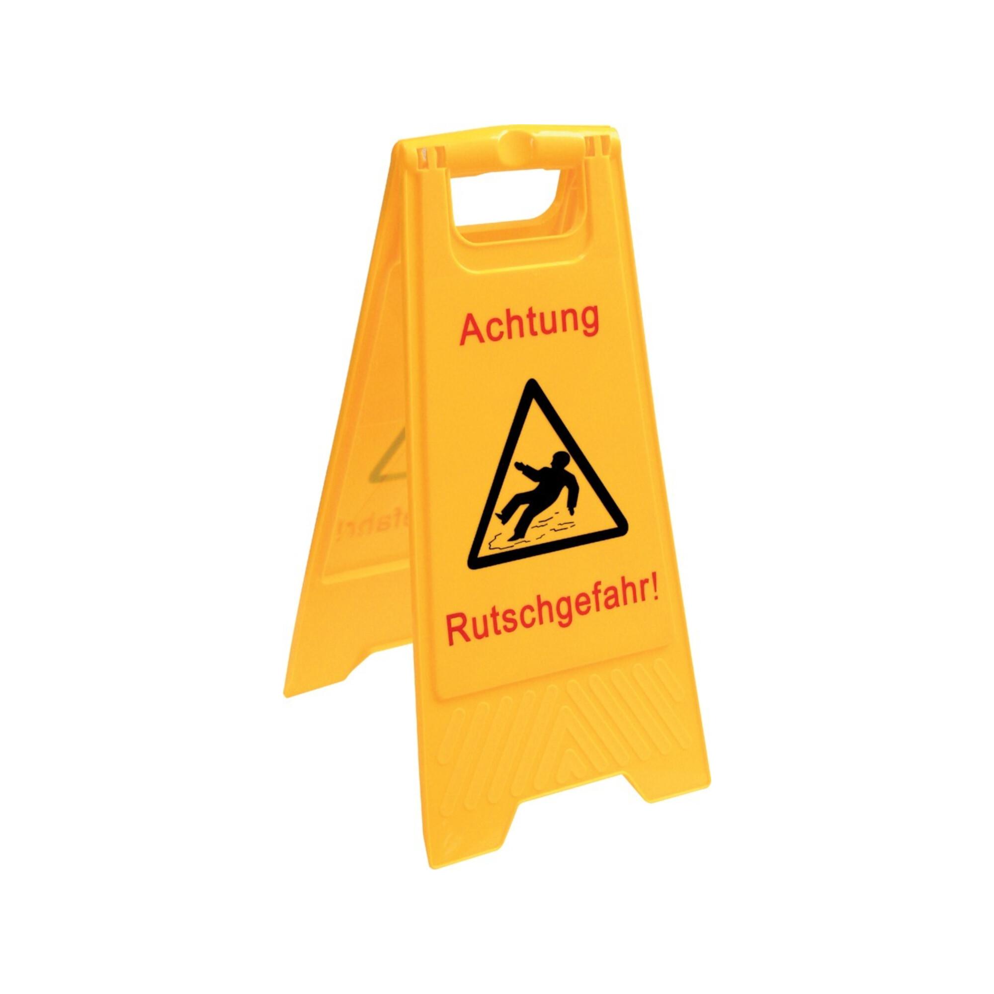 Sprintus Warnschild Achtung Rutschgefahr Schriftzug 300mm 570mm gelb/schwarz/rot (301034)