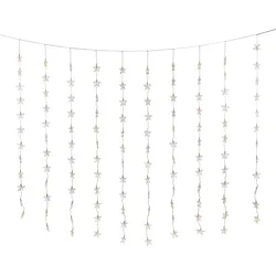 Konstsmide Weihnachtsbeleuchtung  LED Lichtervorhang Sterne warmweiß 140x120cm