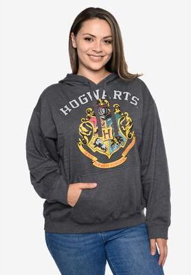 Plus Size Women's Harry Potter Hoodie Sweatshirt Hogwarts Crest Wizards by Harry Potter in Charcoal (Size 3X (22-24))