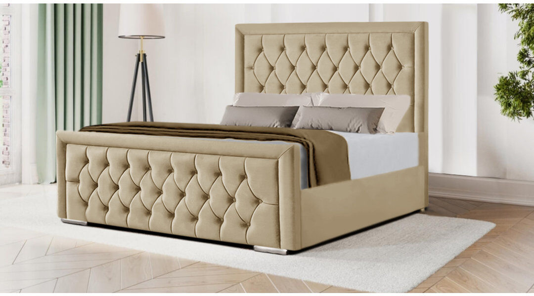 Rosdorf Park Brentley Upholstered Velvet Bed Mink King (150 x 200 cm)