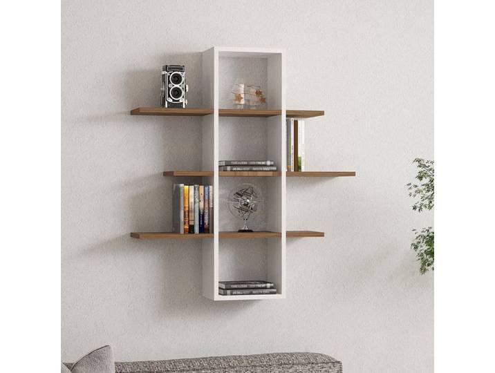 Étagère Plantes Dmora en Bois Mélaminé Blanc 96x20x101h cm
