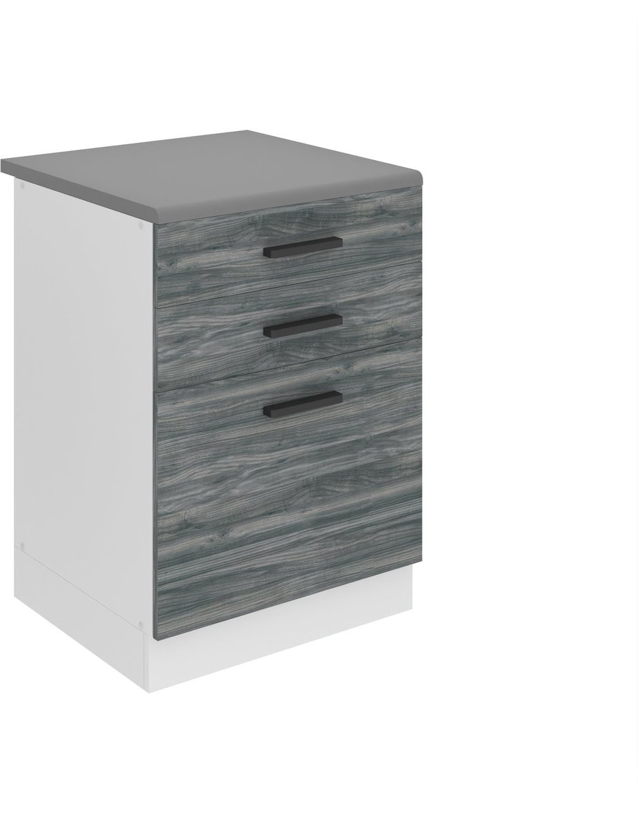 BELINI Keukenonderkast SDSZ 60 cm met Laden en Werkblad - Glamour Wood