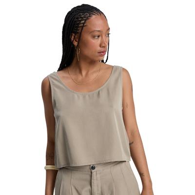 Tanktop QUIKSILVER "Vista", Damen, Gr. L, beige (seneca rock), Obermaterial: 100% Lyocell., Tops Tanktop