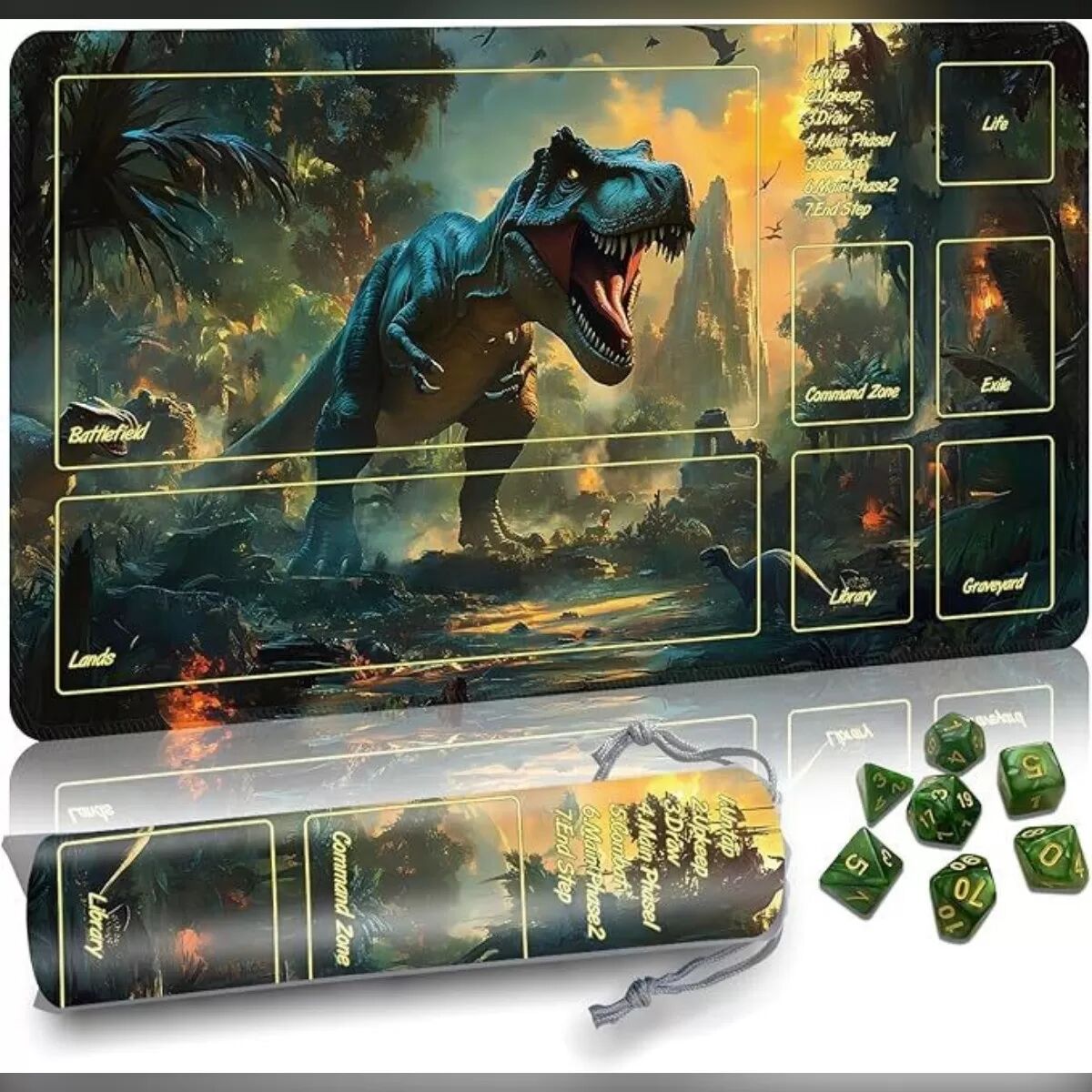 INF Mehrfarbige Magic The Gathering Yu-Gi-Oh Spielmatte (350x600x3mm) - Naturkautschuk, Rutschfest