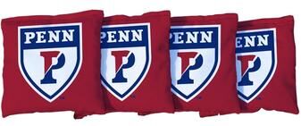 Skip's Garage University of Pennsylvania Penn Quakers Red Cornhole Bags