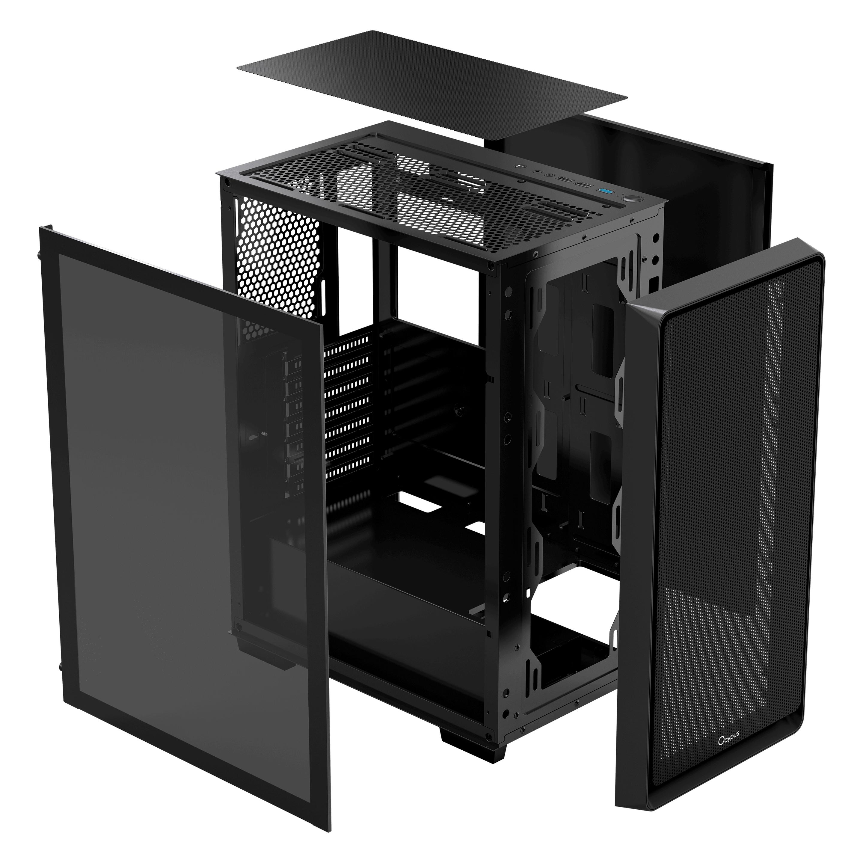 Ocypus Gamma C60 (schwarz, Tempered Glass) (ATX, mATX, Mini-ITX) (Gamma-C60-BKG000XX-GL)