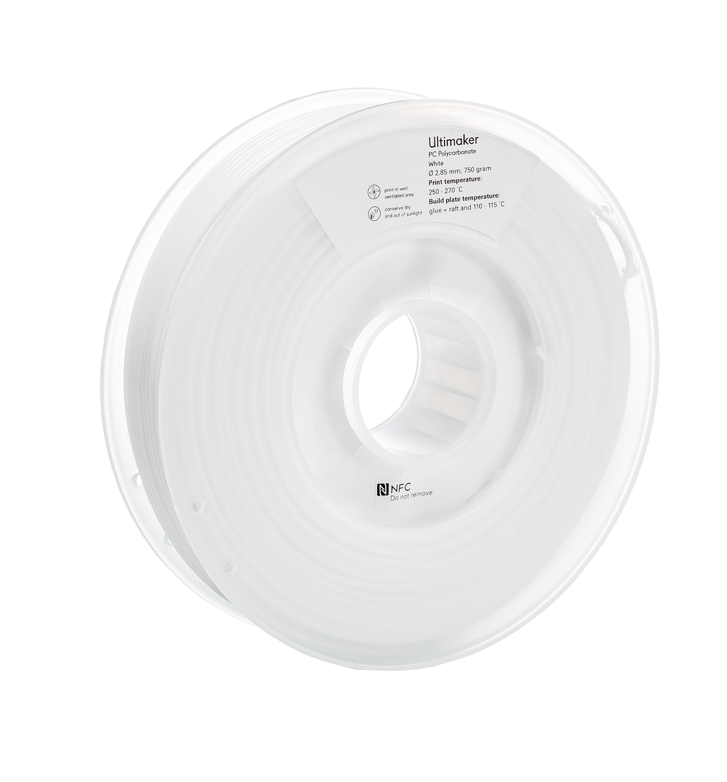 Ultimaker PC (Polycarbonate) - 2.85 mm - 750 g - White 1642