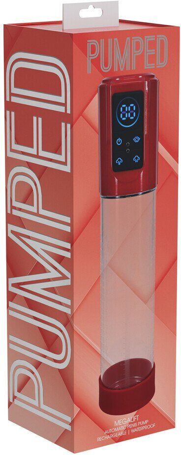 Pumped MegaLift - Pompe à pénis automatique étanche - Rouge métallisé