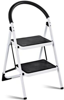 Costway 2.75 Feet Folding Step Stool with Iron Frame and Anti-Slip Pedals