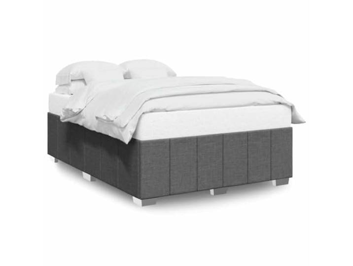 KKgypkn Bettgestell ohne Matratze Stoffbett Dunkelgrau 140x190 cm, Doppelbett mit Lattenrost, Stabiler Bettrahmen aus Polyester, atmungsaktiv und strapazierfähig