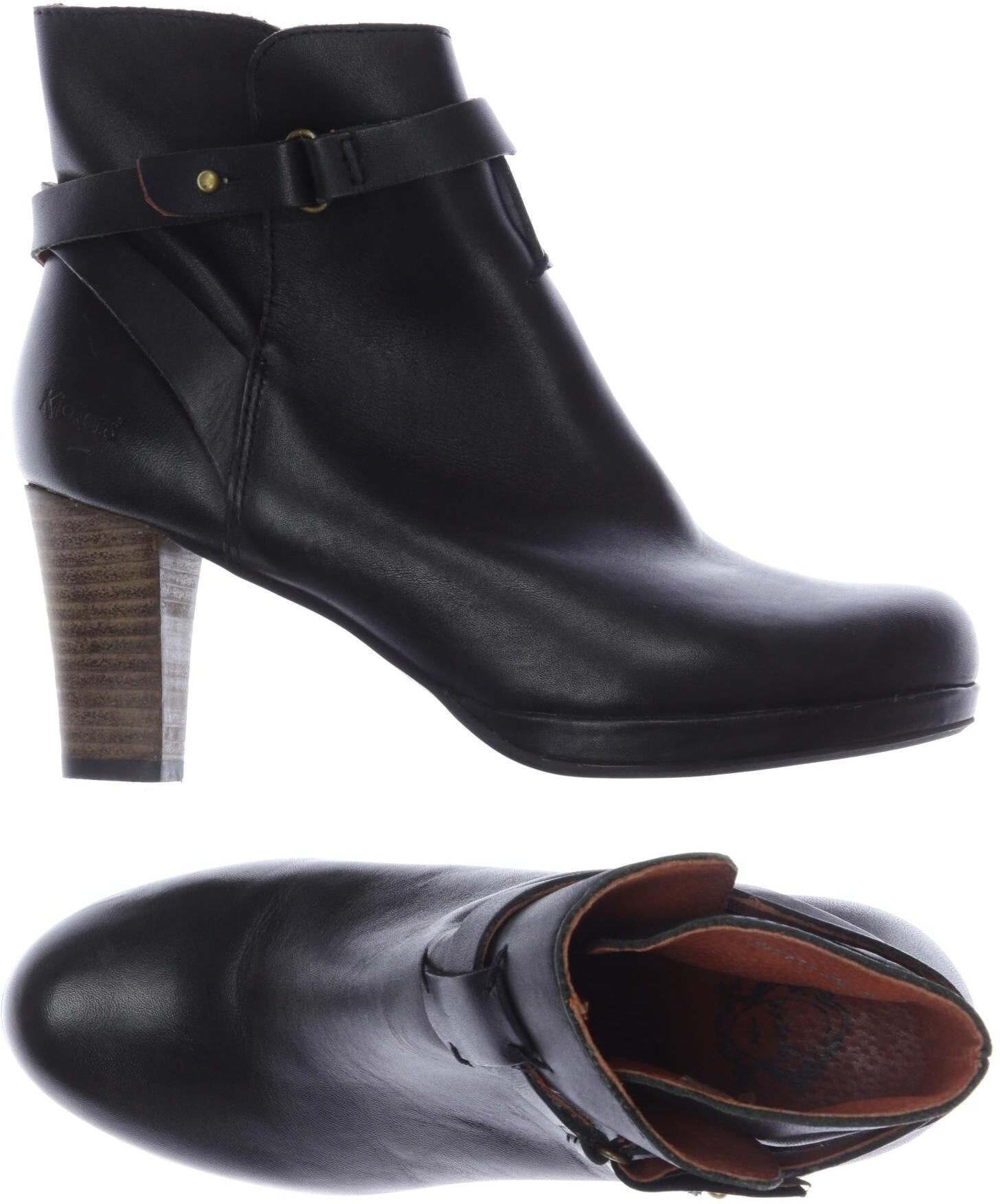 Kickers Damen Stiefelette, Schwarz, Gr. EU 38, Leder - Second Hand