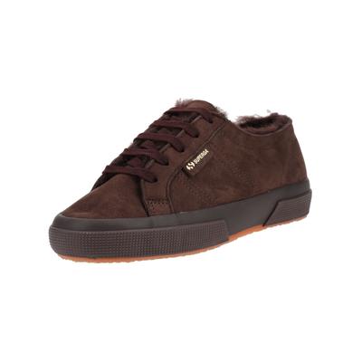 Sneaker SUPERGA "Superga Sneaker Leder", Damen, Gr. 38, dunkelbraun, Leder, Schuhe Sneaker