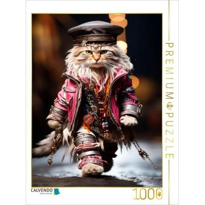 CALVENDO Puzzle Cyber Punk Kater | 1000 Teile Lege-Größe 64x48cm Foto-Puzzle für glückliche Stunden