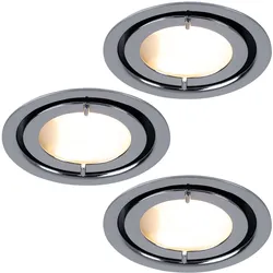3er Set Einbau Spot Strahler Chrom Metall Leuchte rund Lampe Paulmann 935.20