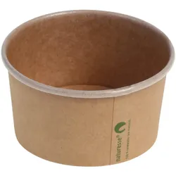 VEPATIM 100x Eisbecher Pappbecher Kraft mit Biobeschichtung 240 ml O 96mm braun