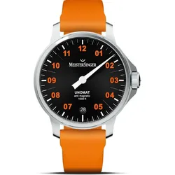 Meistersinger Klassik Plus Unomat UN902OLU - schwarz,orange - 43mm