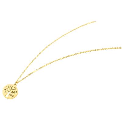 Kette ohne Anhänger ADELIA´S "Halskette mit Anhänger – Lebensbaum aus Edelstahl", gold (silber), Halsketten, Damen, 48cm, Edelstahl, Perfekt als Geschenk für besondere Menschen