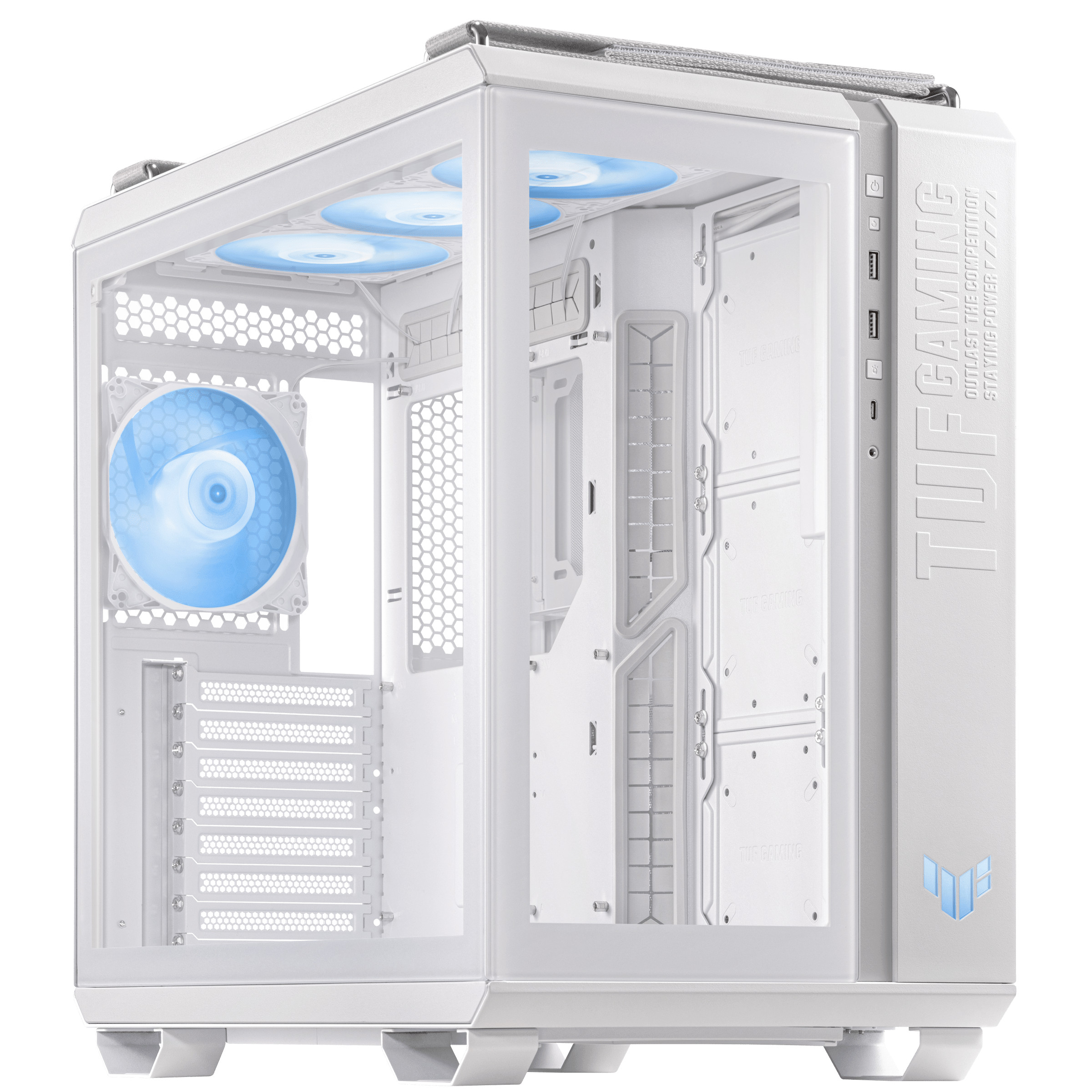 ASUS TUF Gaming GT502 Plus Gaming PC Gehäuse Midi-Tower Weiß Seitenfenster