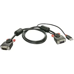 Lindy KVM Systemkabel KVM Switch Combo Serie USB 1m. HD15M - HD15M+USB-AM, 1m, KVM-Switch Kabel