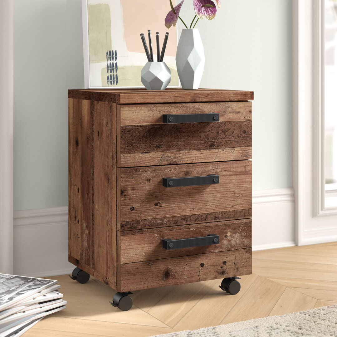 Mercury Lanham 40.4 cm W Filing Cabinet Brown;Dark Grey 55.9cm H X 40.4cm W X 41.6cm D