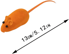 Inspire Curations SqueakMouse Interactive Rubber Cat Toy orange 3pcs