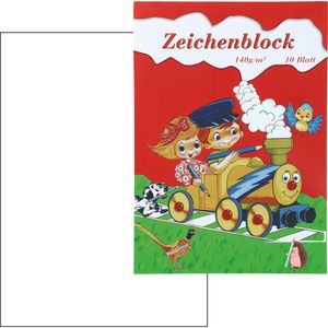 Böttcher-AG Zeichenblock Lokomotive A4, 140 g/m², weiß, geleimt, 10 Blatt