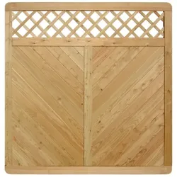 Massivzaun Privora 180x180cm mit Gitter Lärche natur