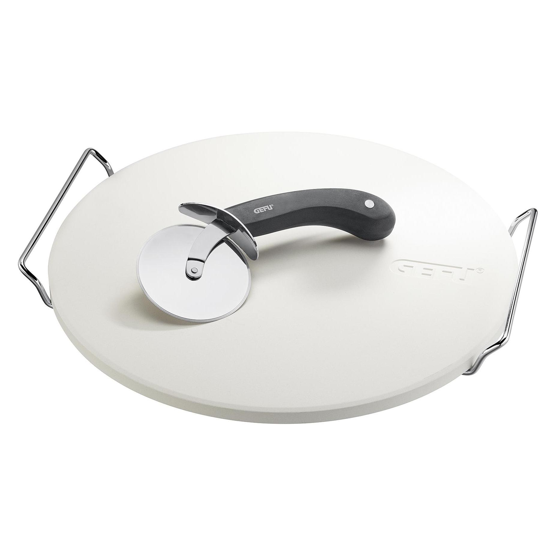 GEFU Set Pizzastein mit Gestell incl. Pizzaschneider 'Darioso' (G-14420)