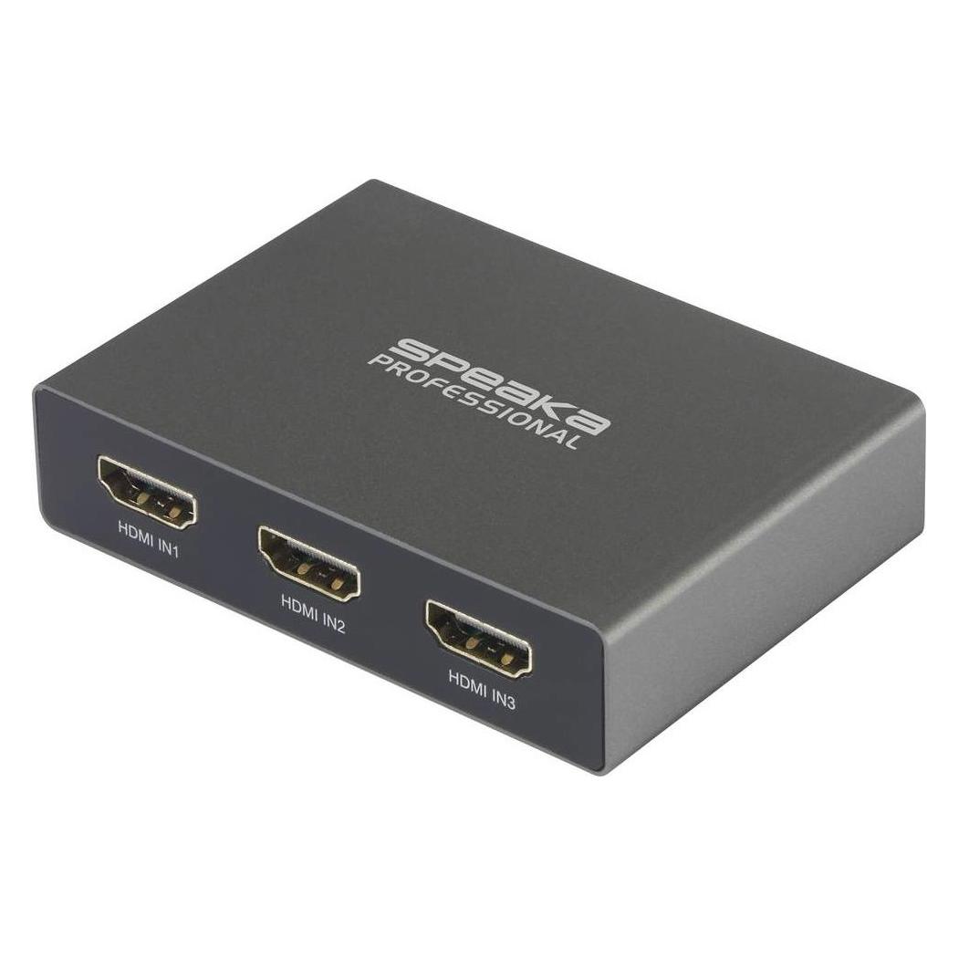 SpeaKa Professional SP-HDS-210 3 Port HDMI-Switch Ultra HD-fähig 7680 x 4320 Pix (SP-10461504)