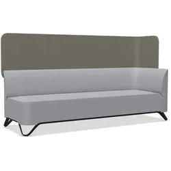 Profim Softbox 3LW Sofa 3-Sitzer, Armlehne links mit Trennwand, Kufengestell frei konfigurierbar