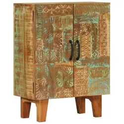 Décoshop26 - Handgeschnitztes Sideboard/Beistelltisch 55 x 30 x 75 cm massives Altholz mehrfarbig DEC031228 DEC031228