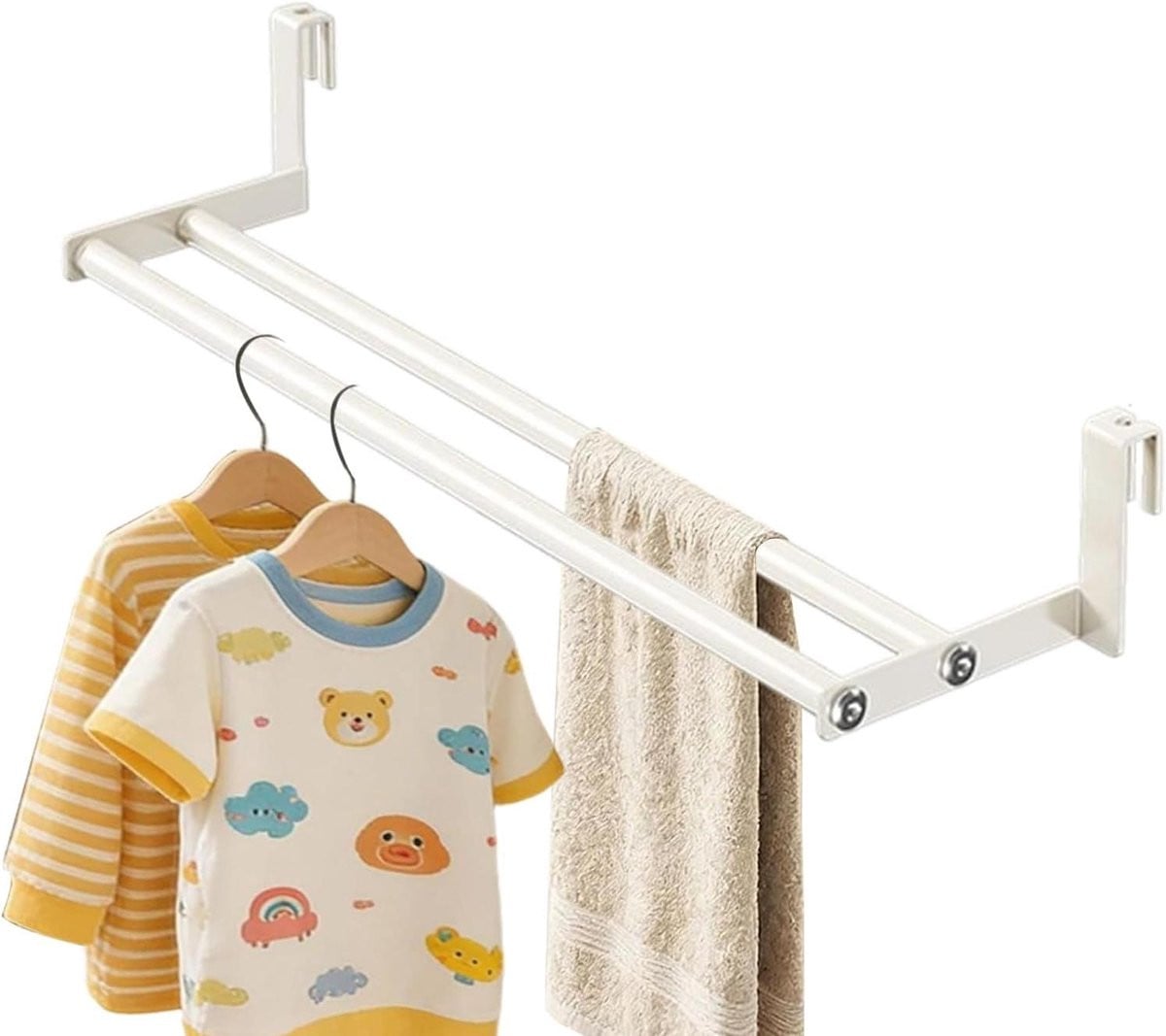 Wanddroogrek Mat Zwart - Ruimtebesparend Wasrek voor de Muur - 58 cm