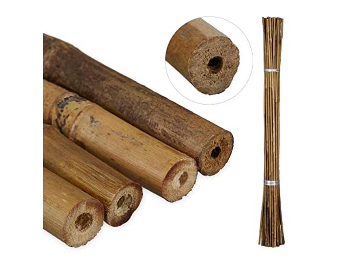 Relaxdays Tuteur pour Plante en Bambou\, Lot de 40\, 105 cm\, Aide à la Croissance des Plantes\, Déco\, Tiges Bambou\, Naturel
