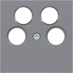 Hager WAF1169TA Zentralst. f. Antennensteckd. 4Loch (Ankaro), A.x/C.x, titan metallisch lack