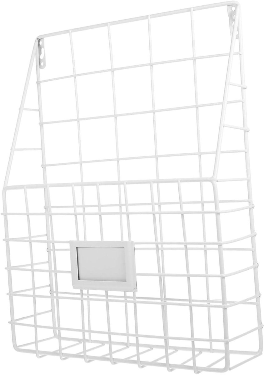 Wit Tijdschriftenrek Postopslag Wand Organisator voor Papierwerk - 36 x 267 cm
