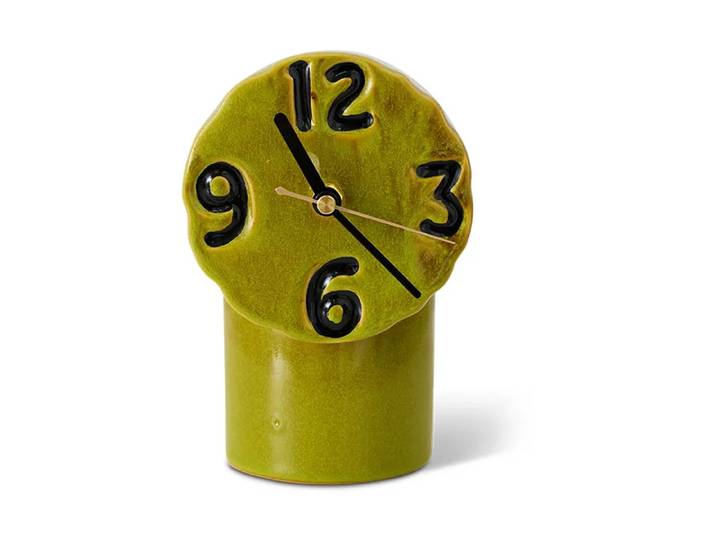 HKliving Horloge en céramique rétro 18 cm Olive