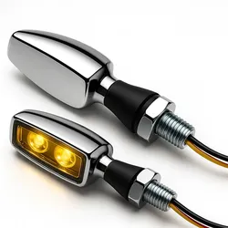 HIGHSIDER pro Blaze LED Blinker Gehäuse Chrome / Linse Klar (Paar), Vorn & Hinten