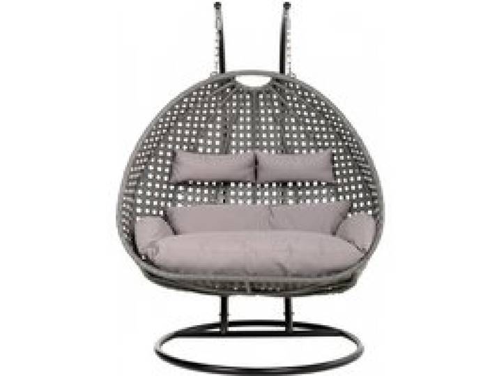 HOME DELUXE Fauteuil suspendu en polyrotin TWIN (gris)