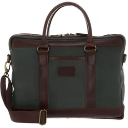Buckle & Seam Canvas Business Briefcase Venture Grün/Blau (16"), Notebooktasche, Grün