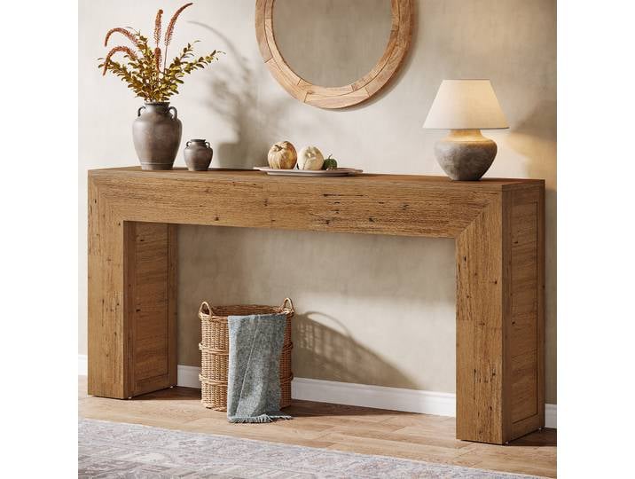 Tribesigns Table console de 63 pouces de long pour entrée, console de style farmhouse derrière le canapé, table étroite pour couloir, hall d'entrée