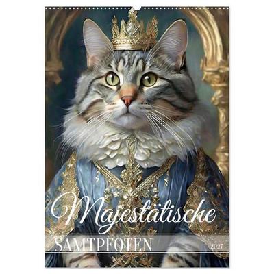 Majestätische Samtpfoten (Wandkalender 2027 DIN A2 hoch), CALVENDO Monatskalender