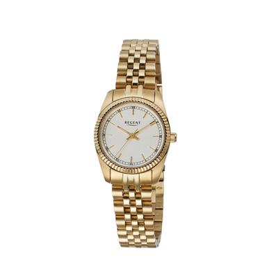 Quarzuhr REGENT, gold (goldfarben, silberfarben), Armbanduhren, Damen, goldfarben, Quarzuhr, Armbanduhr, Damenuhr, Edelstahlarmband, analog