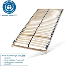 Sleepneo Lattenrost 90x200, Lattenrahmen aus Buche, 7 Komfortzonen, 28 Latten, Federholzrahmen Made in Germany, Lattenrost Selbstmontage, Traglast 150Kg