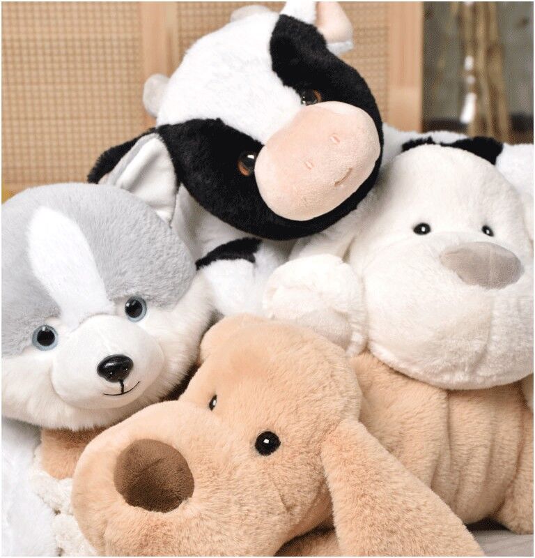 Peluche Vache 40 cm : Les Allongés Stretch - Histoire d'Ours