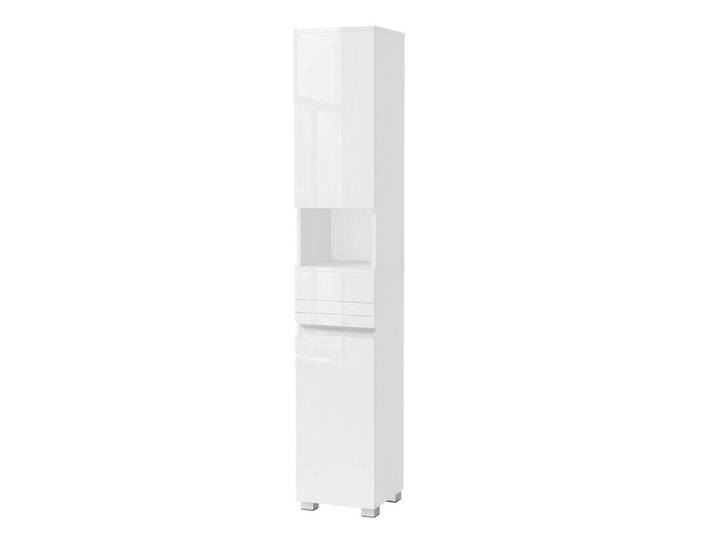 JOYFURNOS Armoire haute de salle de bain, Meuble de rangement mince, Placard étroit, Blanc