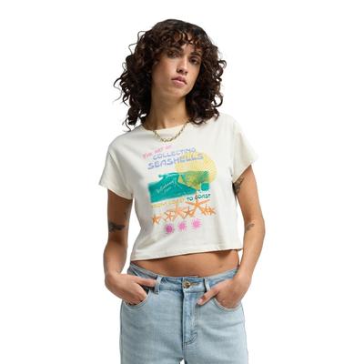 T-Shirt BILLABONG "Coastal Adventures", Damen, Gr. L, beige (weiß cap), Obermaterial: 100% Baumwolle., Shirts T-Shirt