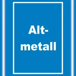 HB-Druck Altmetall Mülltrennung Schild mit Text hochkant A6 Rückseite selbstklebend