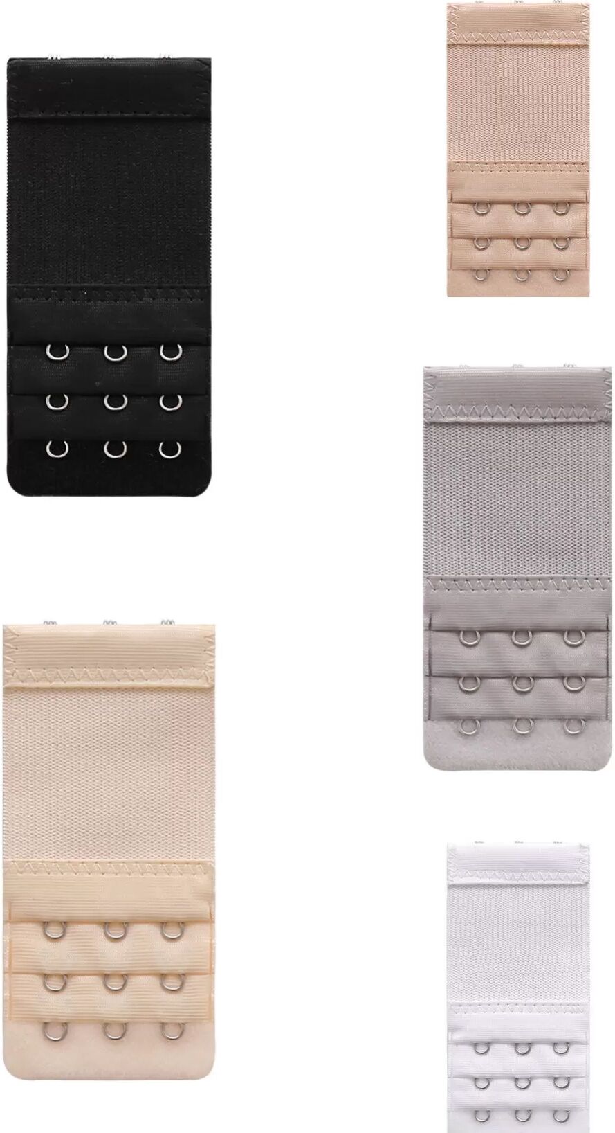 INF Pack de 5 extensions de soutien-gorge, 3 crochets